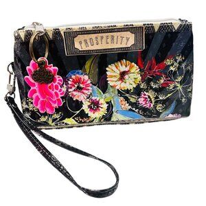 PAPAYA!  PROSEPRITY FLORAL WRISTLET WALLET
